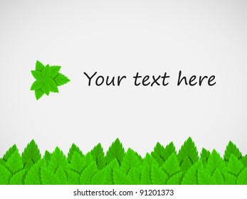 Abstract background of green leaves. Vector art.