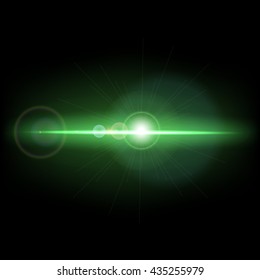 Abstract background with green lens flare, stock photo