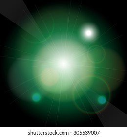 Abstract Background of Green light and Bokeh on Dark wallpaper, Concept for Hope or Shinning light