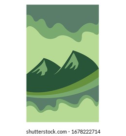 Abstract background with green mountain vector