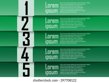 abstract background, green number line, info-graphics, number banner. Vector illustration