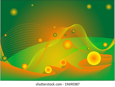 Abstract background with green and orange