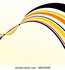 Abstract background with the green and orange bent lines. Vector illustration