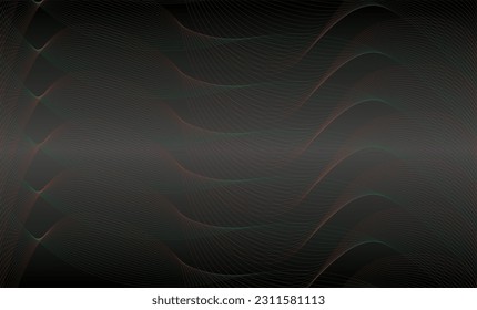 Abstract background of green and orange striped wave arrangement