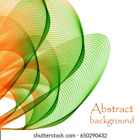 Abstract background with green and orange wave