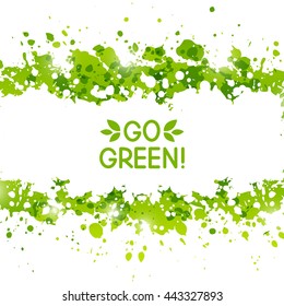 Abstract background with green paint splashes 8