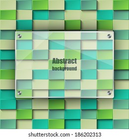 Abstract background with green rectangle. Eps10 Vector illustration