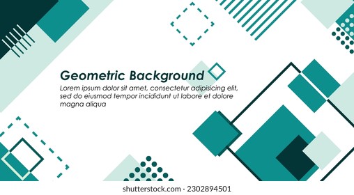 abstract background
with green rectangle
geometric shapes