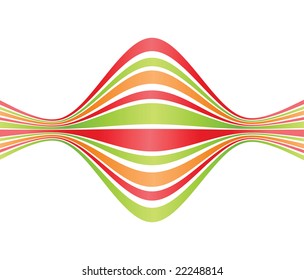 Abstract background with the green and red bent lines. Vector illustration