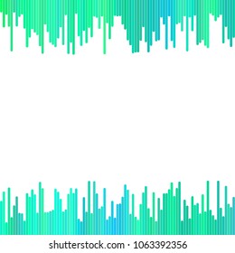 Abstract background from green rounded vertical stripes - geometric vector graphic design