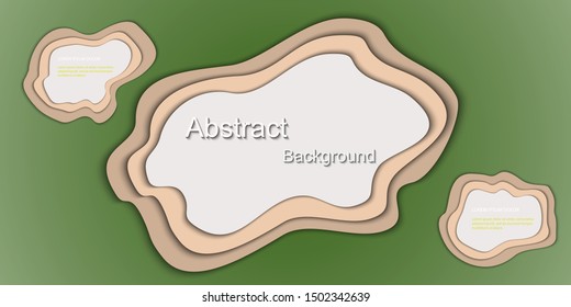 Abstract  background .green sea and beach island on top view. paper cut shapes.Art design layout for  business travel, flyers, posters 