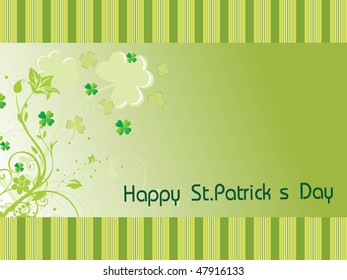 abstract background with green shamrock floral