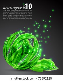 abstract background. green sphere.