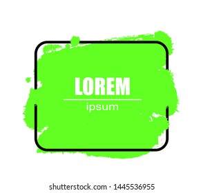 Abstract background with green spots and a black,rectangle frame. Hand drawn vector background collection for your design. Vector illustration EPS10