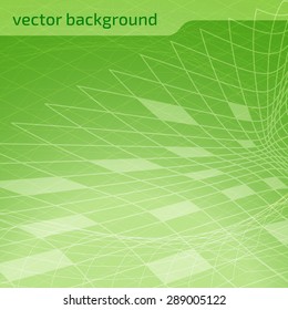 Abstract background, green square and mesh