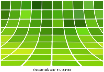 Resumen de mosaico cuadrado verde de fondo, ilustración vectorial 3D. 