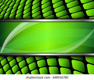Resumen de fondo mosaico cuadrado verde y banner, ilustración vectorial 3D. 