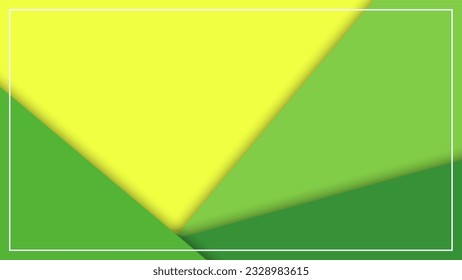Abstract background green stripes diagonal pattern with frame on yellow background.Vector graphic illustrator.