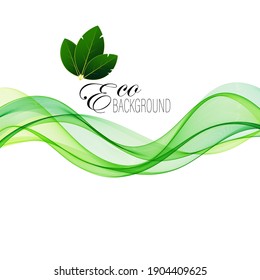 
Abstract background of green stylish smoke wave for eco banner