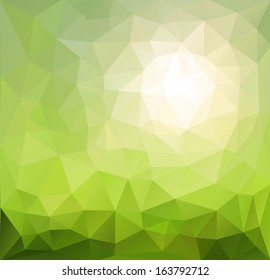 Resumen de fondo verde, diseño vector soleado.