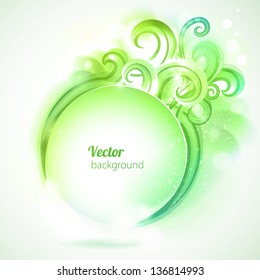 Abstract background with green swirls.