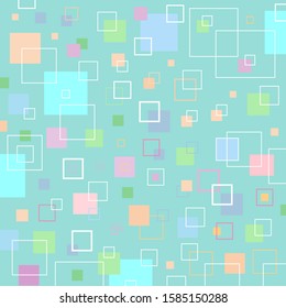 Abstract background green tone with colorful square pattern.Simple geomatric shape.Design for your business using as background ,wallpaper ,banner ,card ,brochure ,web.Vector eps.10.Illustration. 