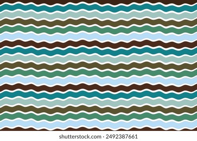 Abstract background of green tone curved wavy lines design.