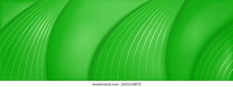 Abstract background in green tones made of smooth and striped surfaces