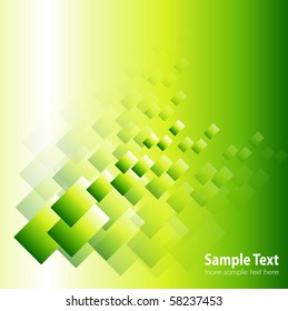 Abstract background green transparent squares, vector.