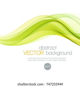 Abstract background with green transparent waves