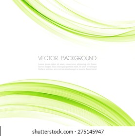 Abstract background with green transparent wavy lines.