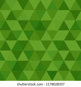 Abstract background with green triangles in flat style. Vector illustration