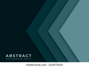 Resumen Fondo Verde Turquesa y azul capa superficial Cortar en vector de espacio oscuro