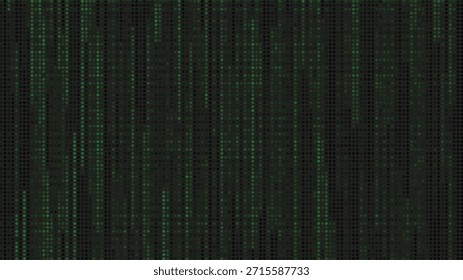 Fundo abstrato com chuva digital vertical verde semelhante a uma matriz de dados fluente
