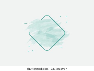 abstract background with green watercolor label