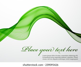Abstract background with green wave
