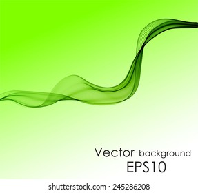 Abstract background with green wave