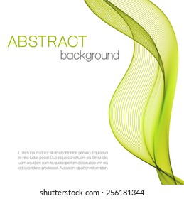 Abstract background with green wave