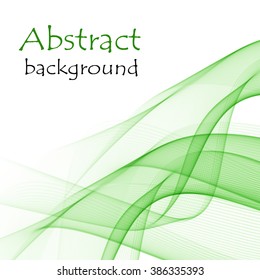 Abstract background with green wave