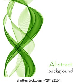 Abstract background with green wave
