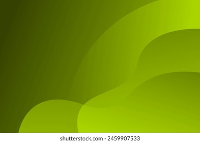 Abstrakter Hintergrund mit grüner Welle und schwarzer Schattenfarbe. Vektorillustration