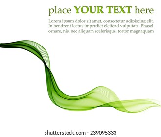 Abstract background with green wave isolated on white