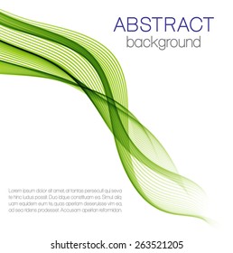 Abstract background with green wave isolated on white