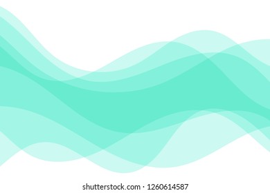Abstract background with green waves