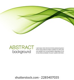 Abstract background with green waves
