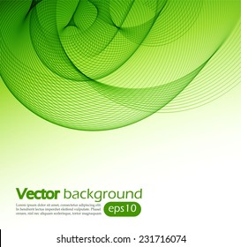 Abstract background with green waves