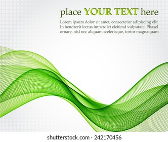 Abstract background with green waves