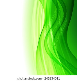 Abstract background with green waves