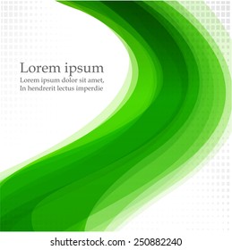 Abstract background with green waves 