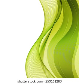 Abstract background with green waves